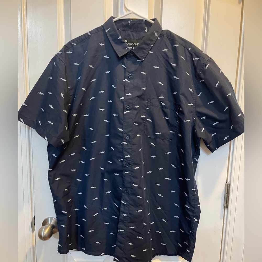 Casual Shark printed Button down shirt